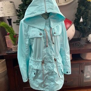 Like New Turquoise Rain Jacket/Coat Sz XL